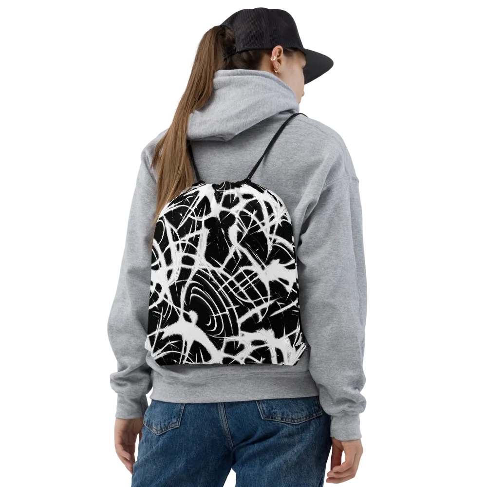 Black Thorn on Drawstring Bag — Front