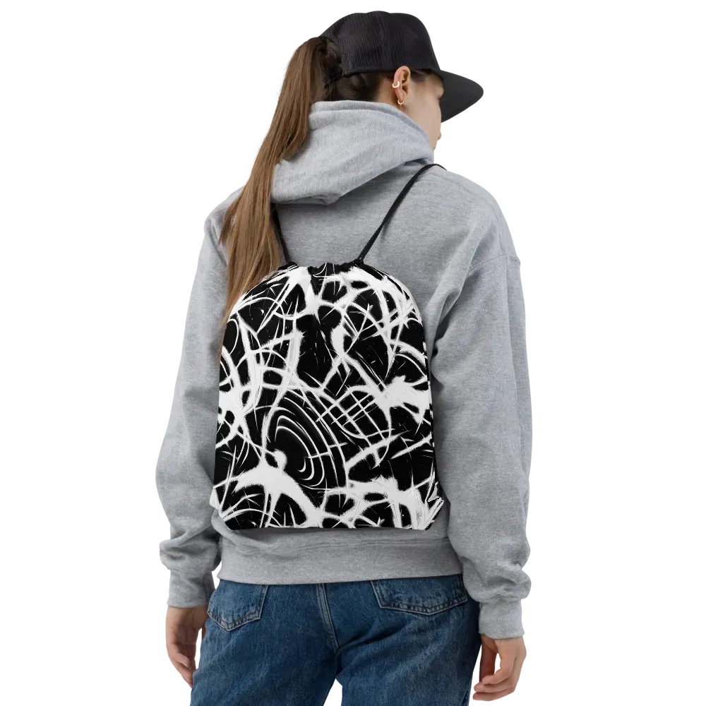 Black Thorn on Drawstring Bag — Front