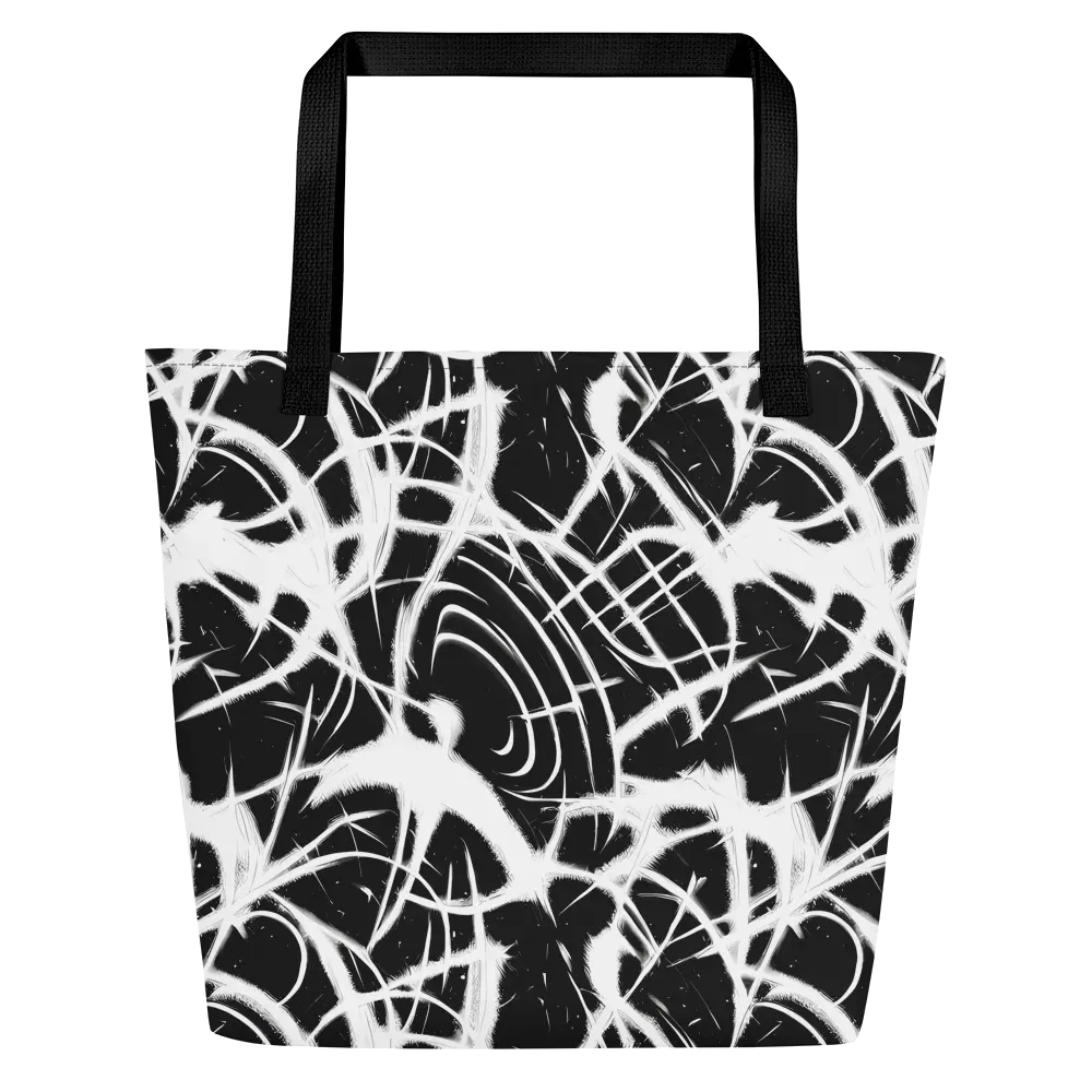 Black Thorn on Large Tote Bag W/ Pocket — Front