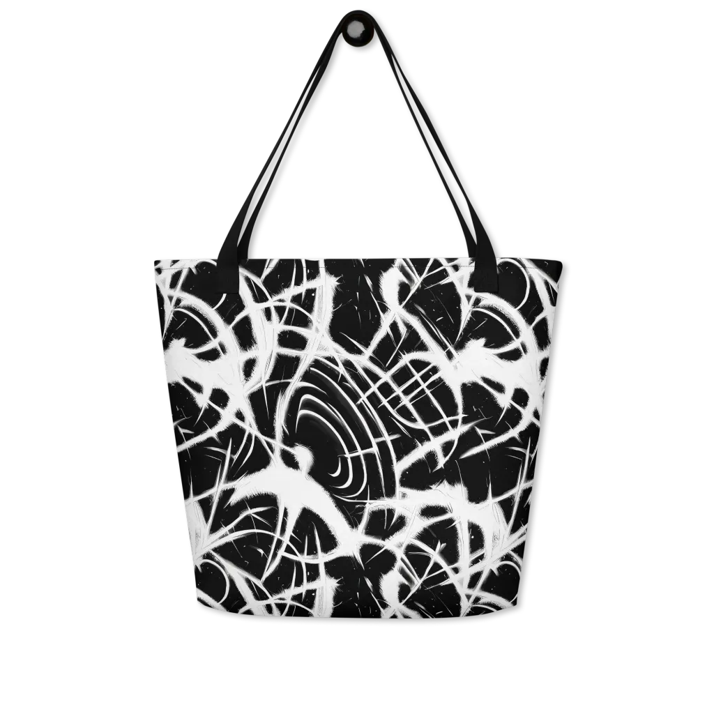 Black Thorn on Large Tote Bag W/ Pocket — Front