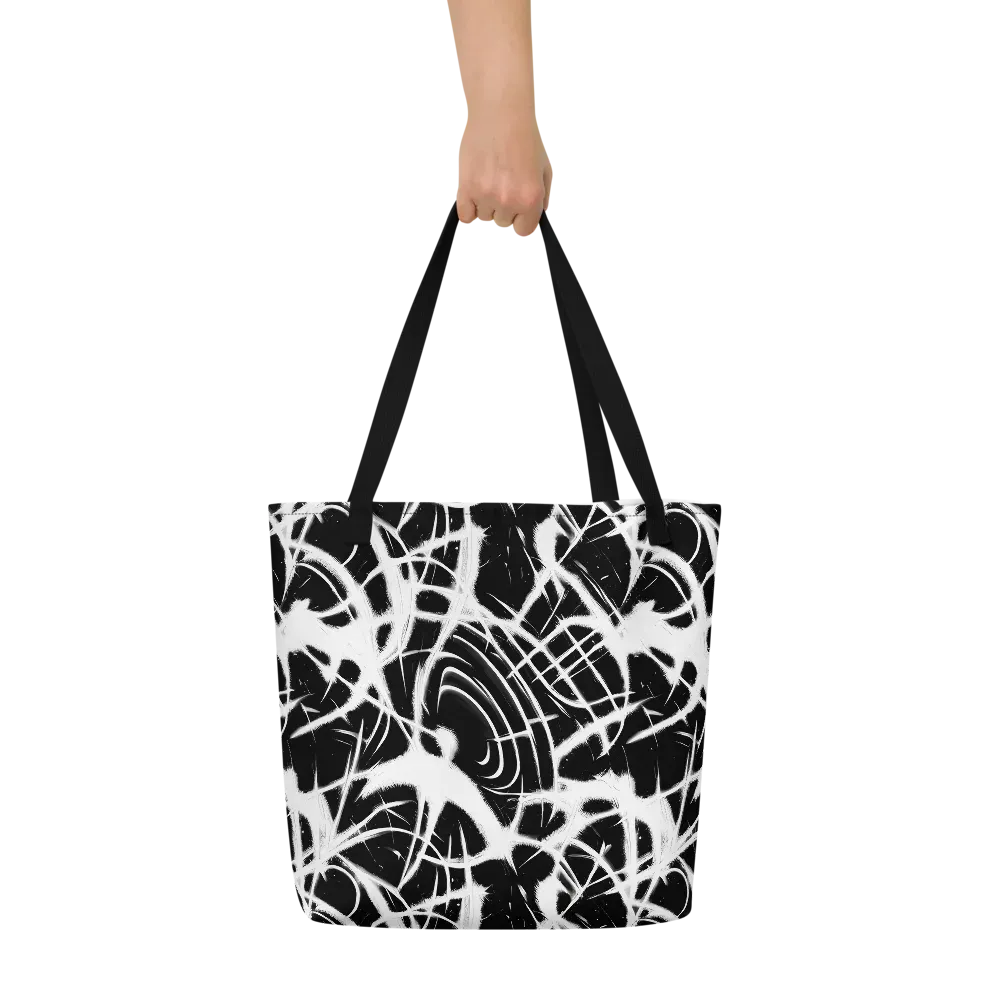 Black Thorn on Large Tote Bag W/ Pocket — Front