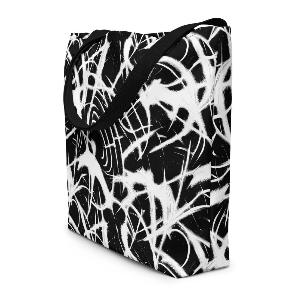 Black Thorn on Large Tote Bag W/ Pocket — Front