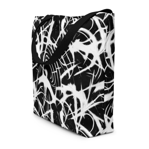 Black Thorn on a Large Tote Bag W/ Pocket