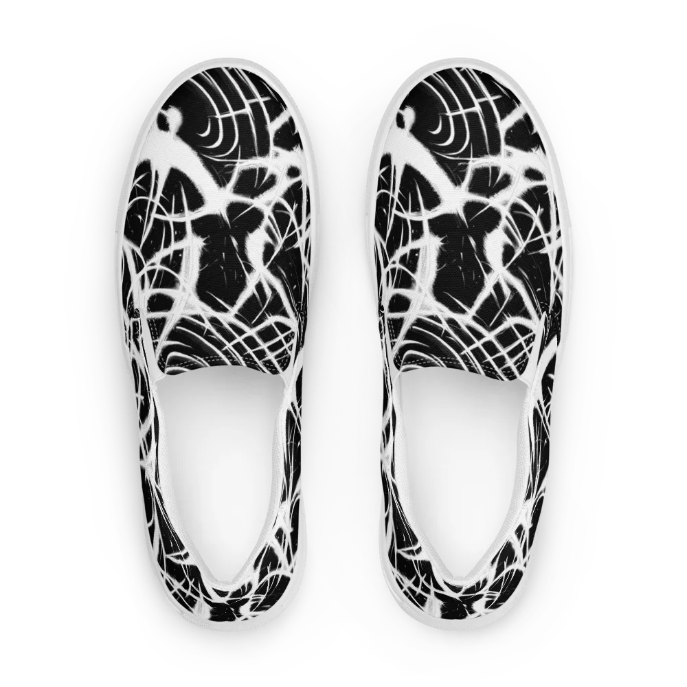 Black Thorn on Women's Slip-On Canvas Shoes — Front
