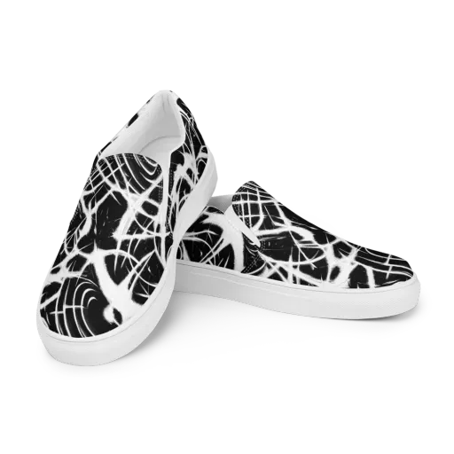 Black Thorn on a Women's Slip-On Canvas Shoes
