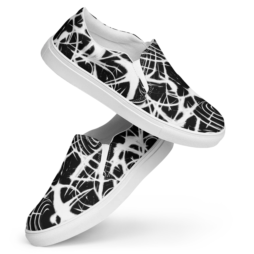 Black Thorn on Women's Slip-On Canvas Shoes — Front