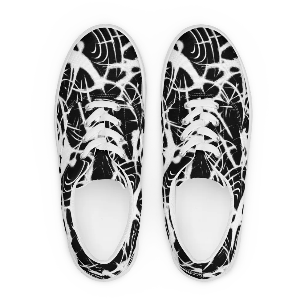Black Thorn on Men's Lace-Up Canvas Shoes — Front