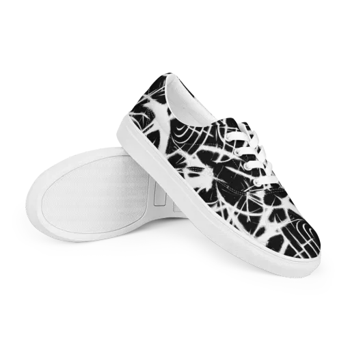 Black Thorn on a Men's Lace-Up Canvas Shoes