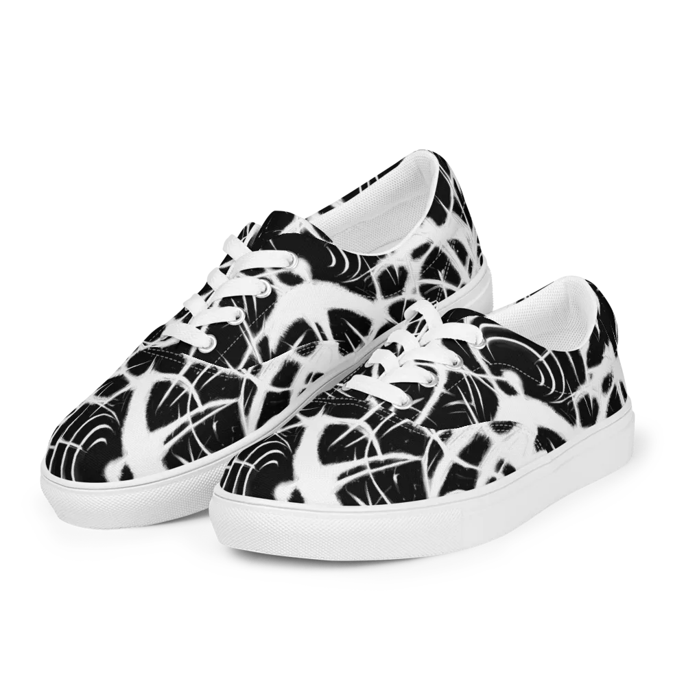 Black Thorn on Men's Lace-Up Canvas Shoes — Left Front