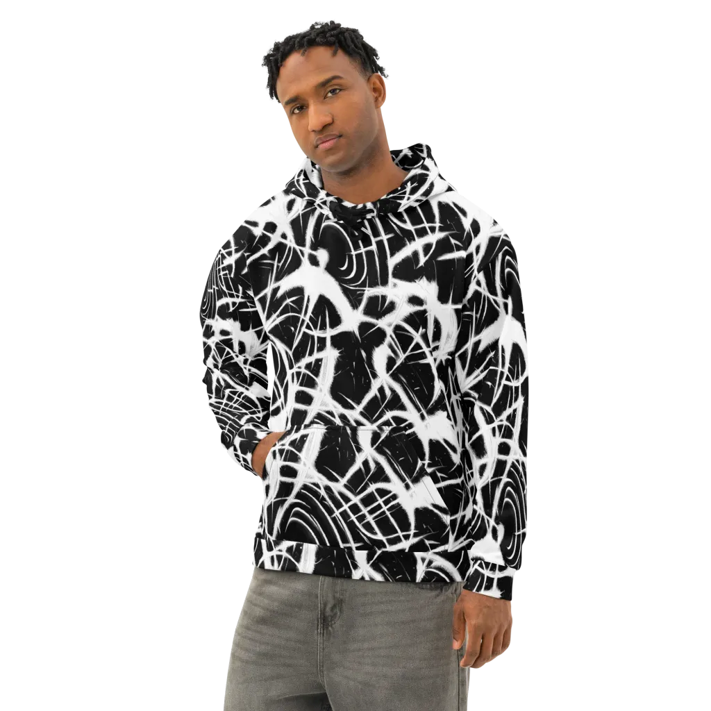 Black Thorn on Cotton Hoodie — Left Front