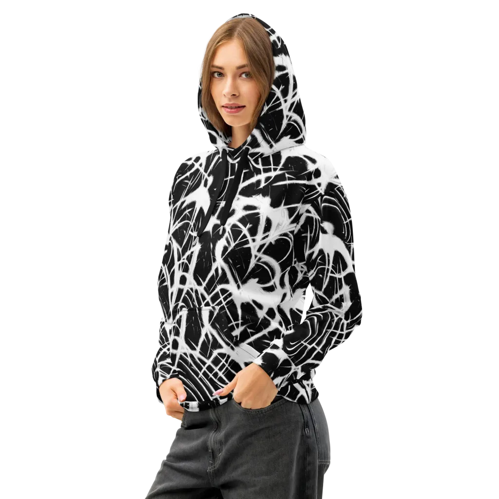 Black Thorn on Cotton Hoodie — Left Front