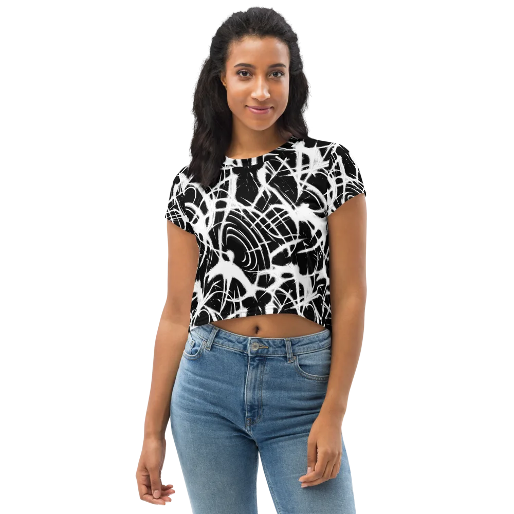 Black Thorn on Crop Tee — Front
