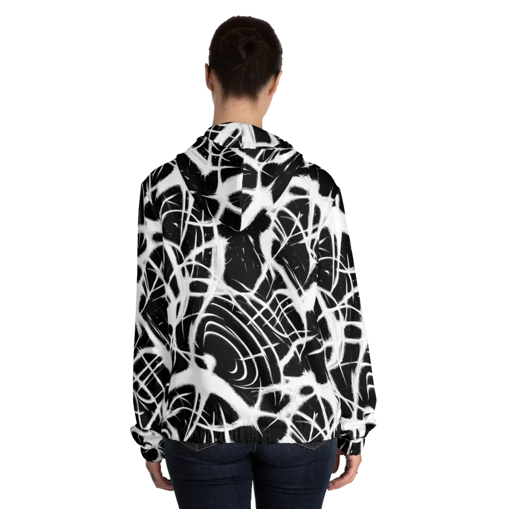 Black Thorn on Women's Full-Zip Hoodie — Back On Person