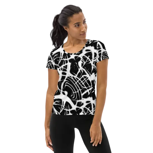 Black Thorn on a Women's Athletic T-Shirt