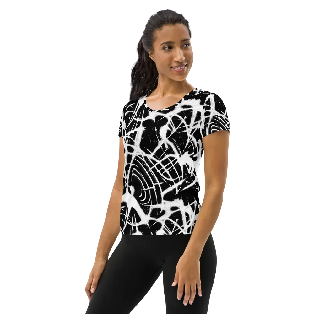 Black Thorn on Women's Athletic T-Shirt — Left