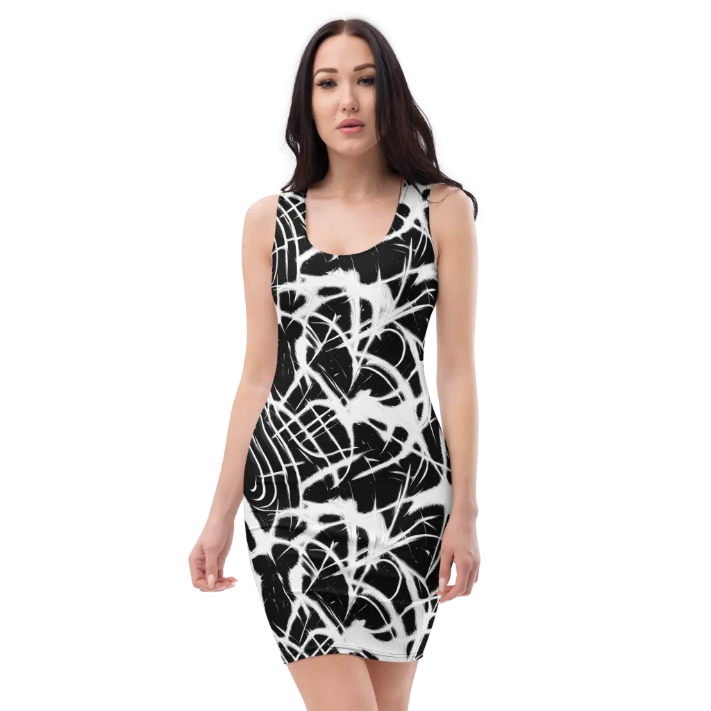 Black Thorn on Bodycon Dress — Front