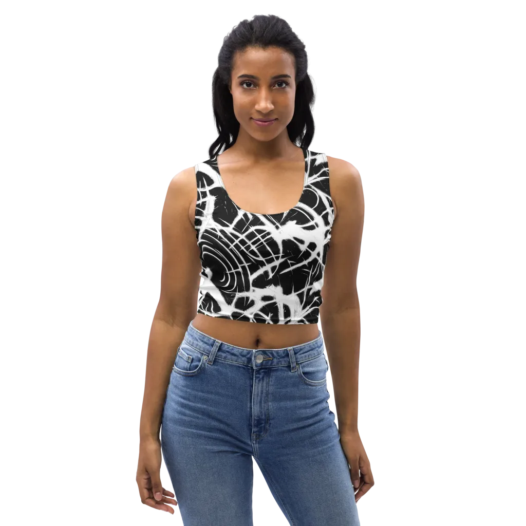 Black Thorn on Crop Top — Front