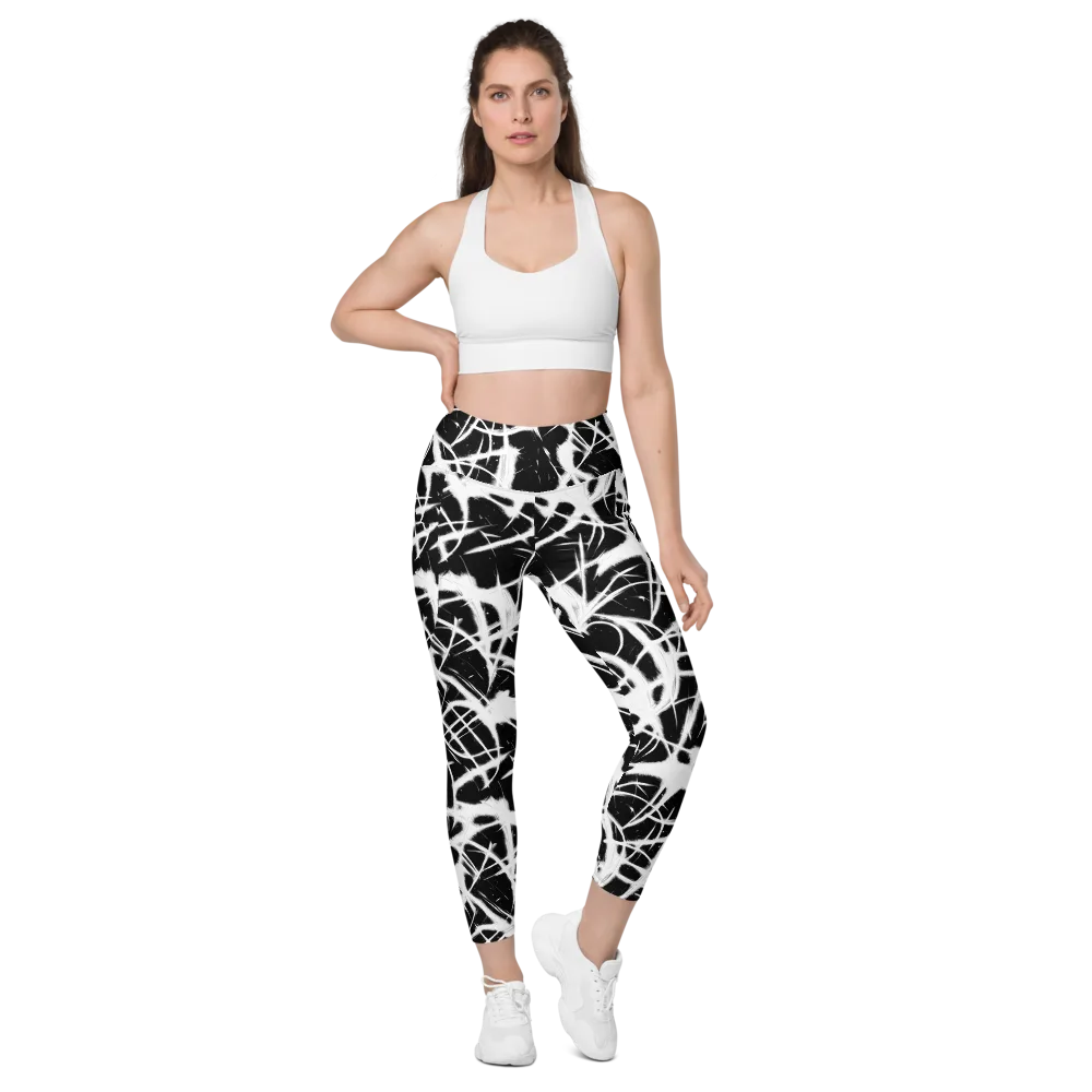 Black Thorn on Leggings with Pockets — Front