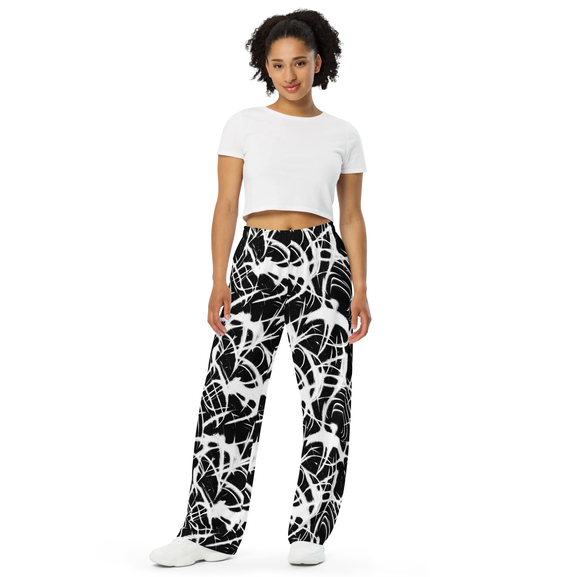 Black Thorn on Wide-Leg Pants — Front