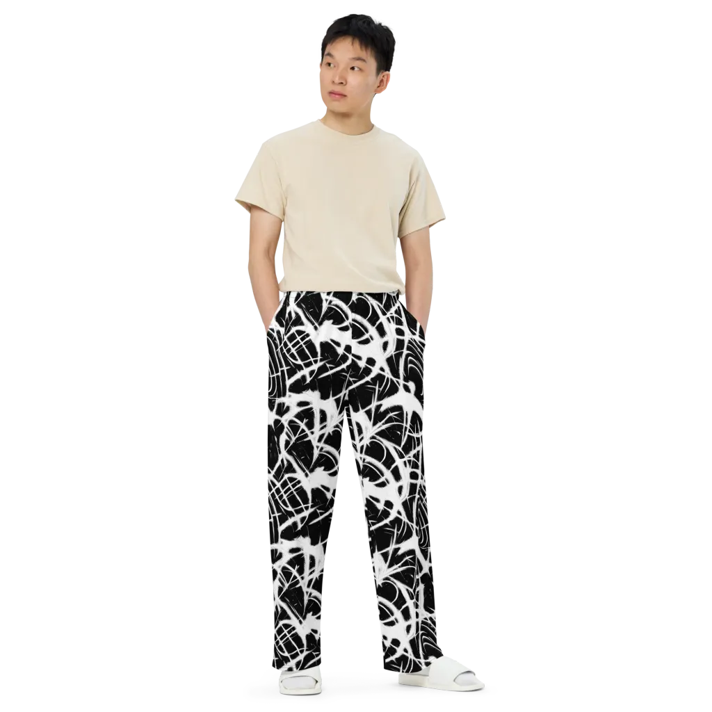 Black Thorn on Wide-Leg Pants — Front