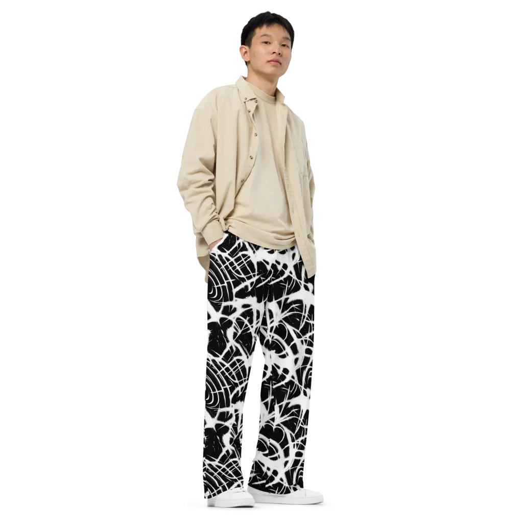 Black Thorn on Wide-Leg Pants — Right Front