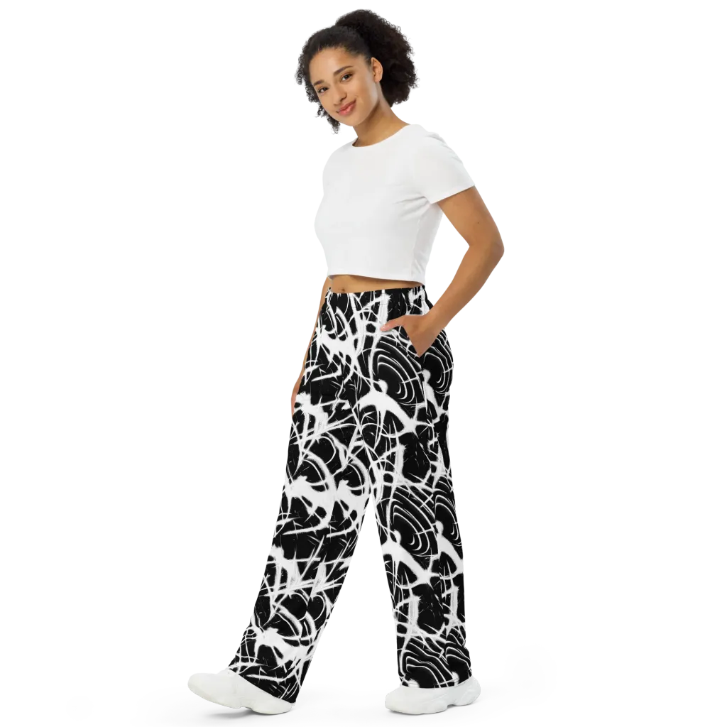 Black Thorn on Wide-Leg Pants — Left Front