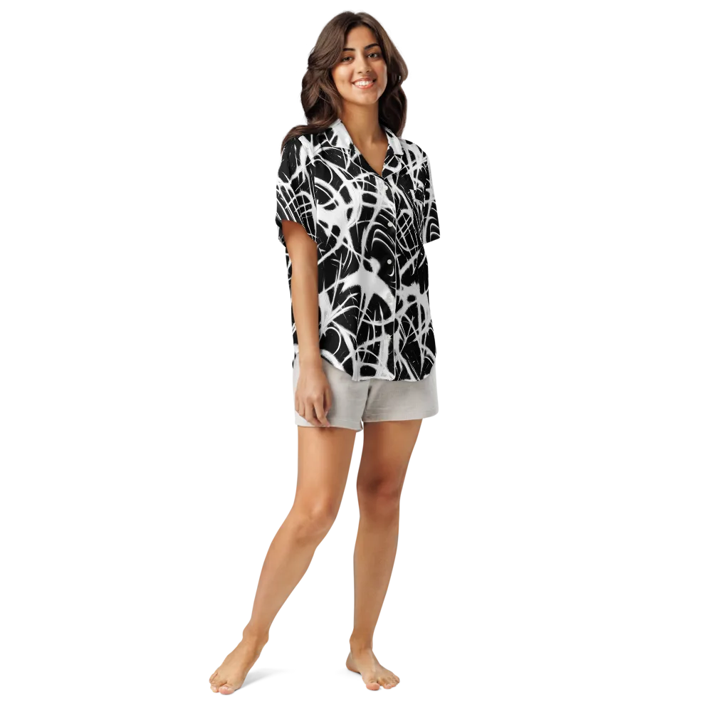 Black Thorn on Women's Short Sleeve Pajama Top — Front