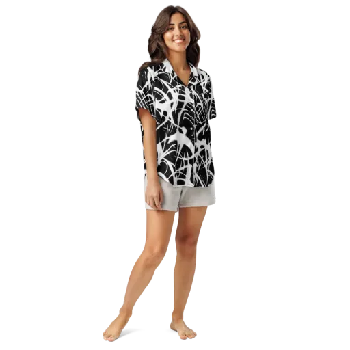 Black Thorn on a Women's Short Sleeve Pajama Top