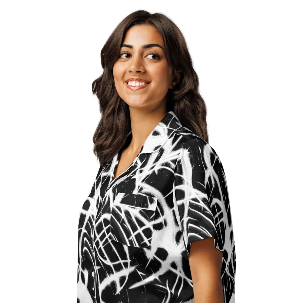 Black Thorn on Women's Short Sleeve Pajama Top — Left Front