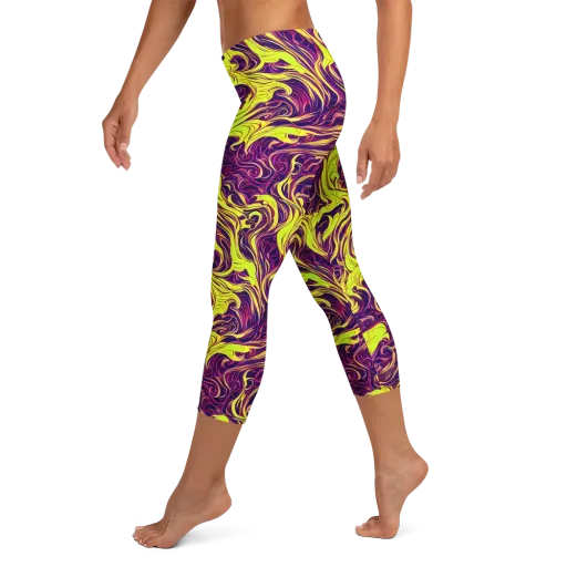 Fluoro Labyrinth on a Capri Leggings