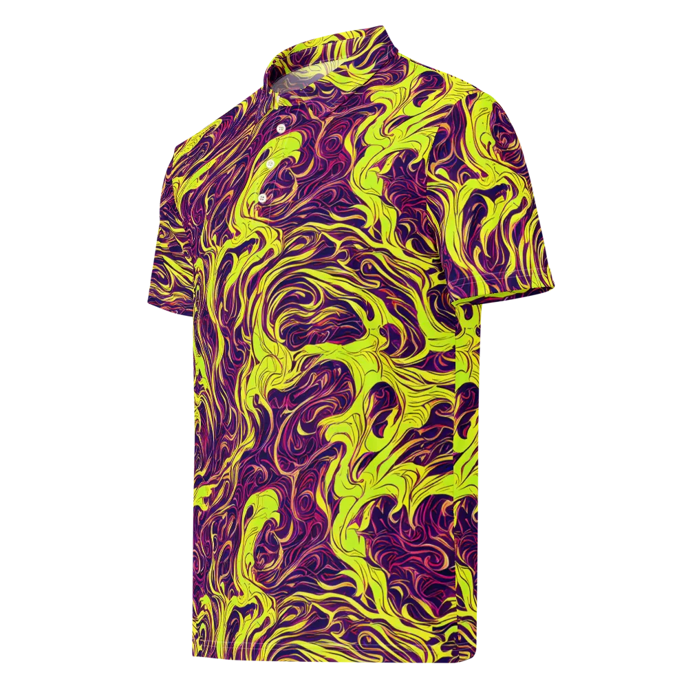 Fluoro Labyrinth on Men's Slim Fit Polo Shirt — Left Front