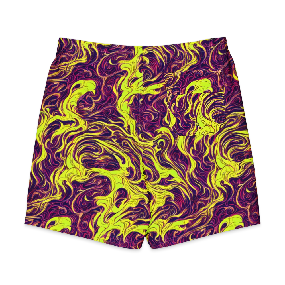 Fluoro Labyrinth on Men's Board Shorts — Back
