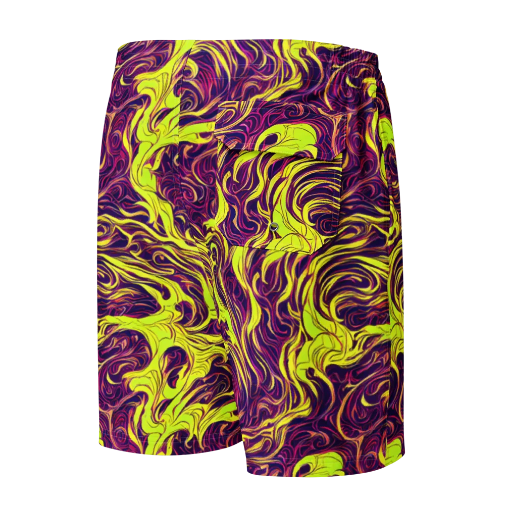 Fluoro Labyrinth on Men's Board Shorts — Back