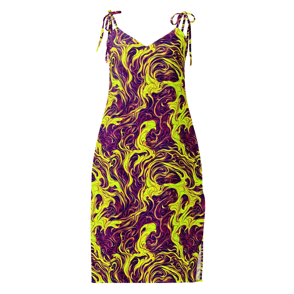 Fluoro Labyrinth on Slip Dress — Front