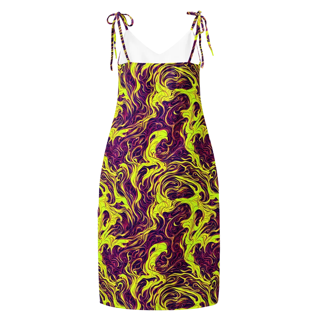 Fluoro Labyrinth on Slip Dress — Back