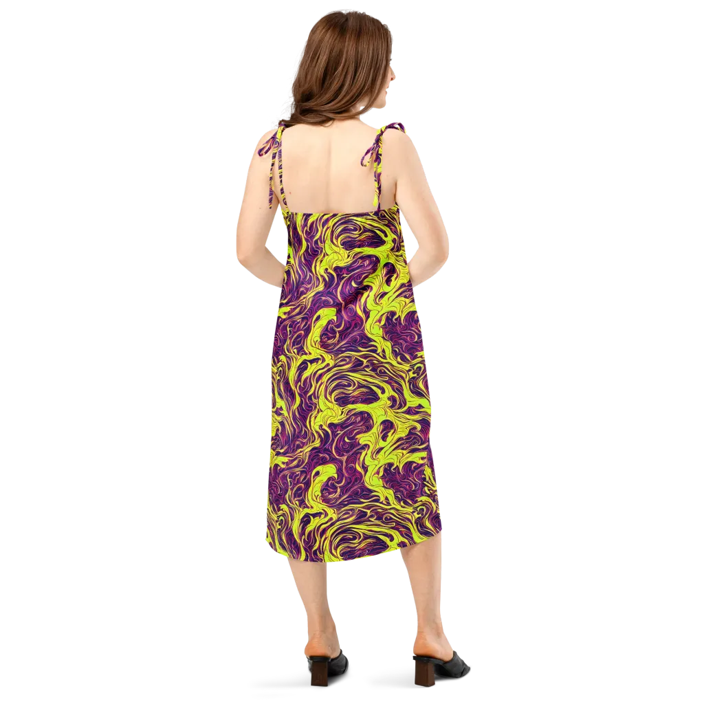 Fluoro Labyrinth on Slip Dress — Back