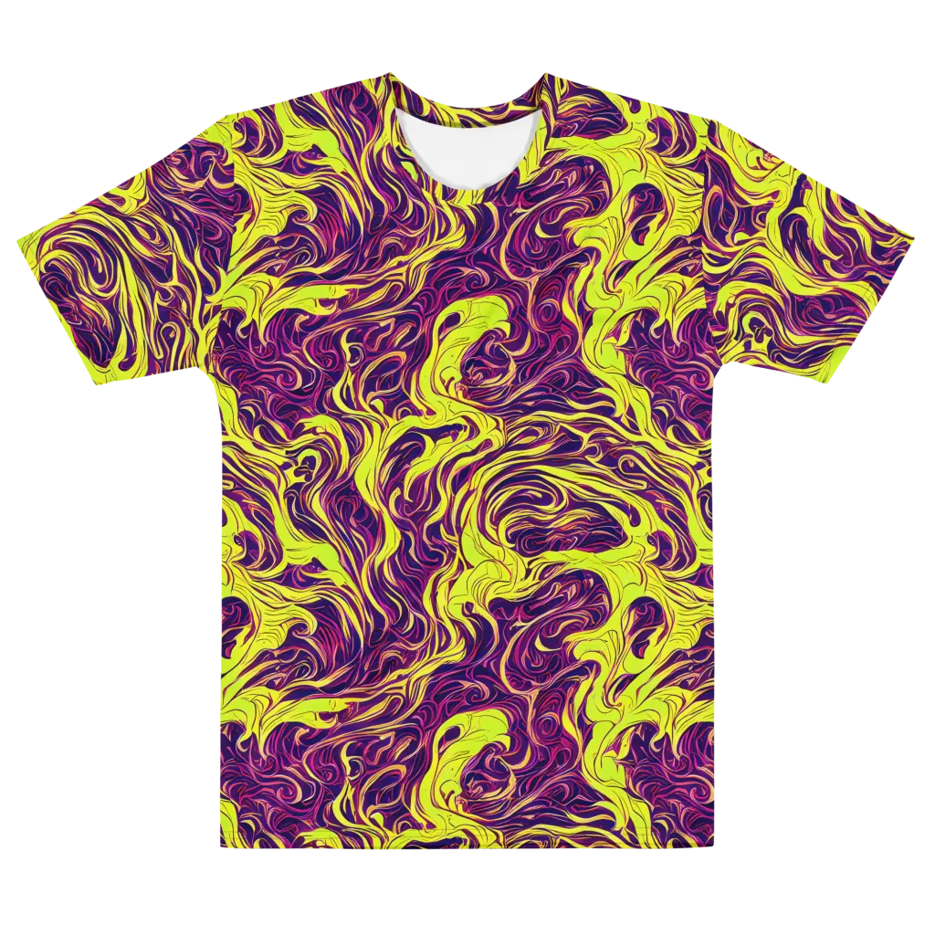Fluoro Labyrinth on Men's Cotton Crew Neck T-Shirt — Front