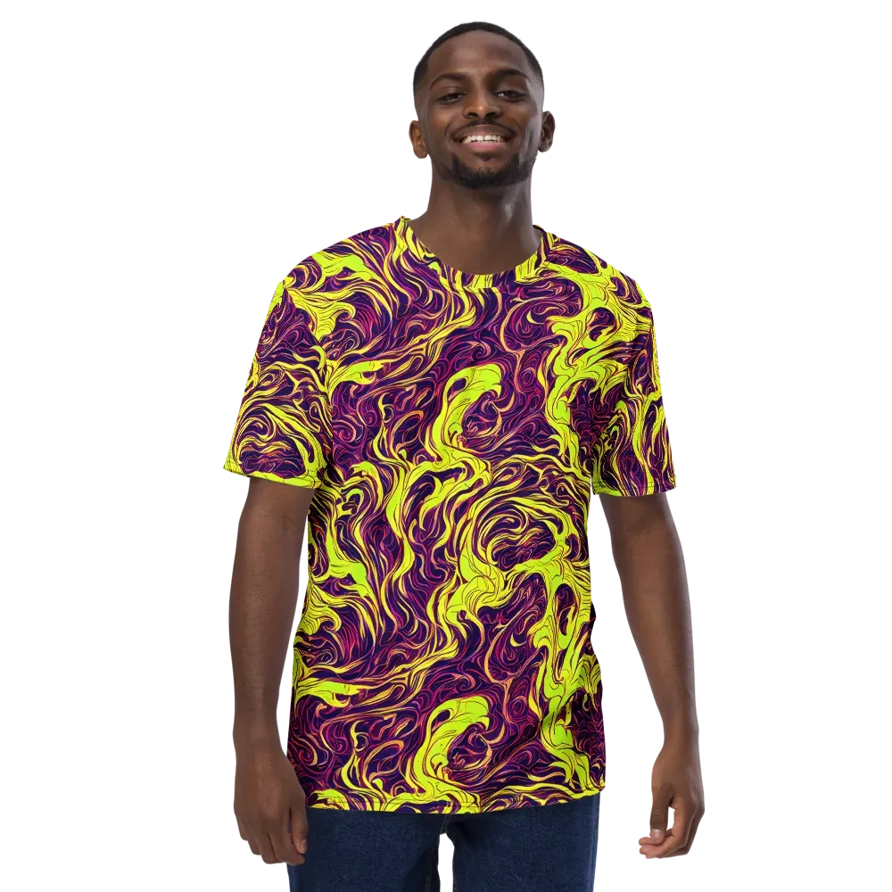 Fluoro Labyrinth on Men's Crew Neck T-Shirt — Front