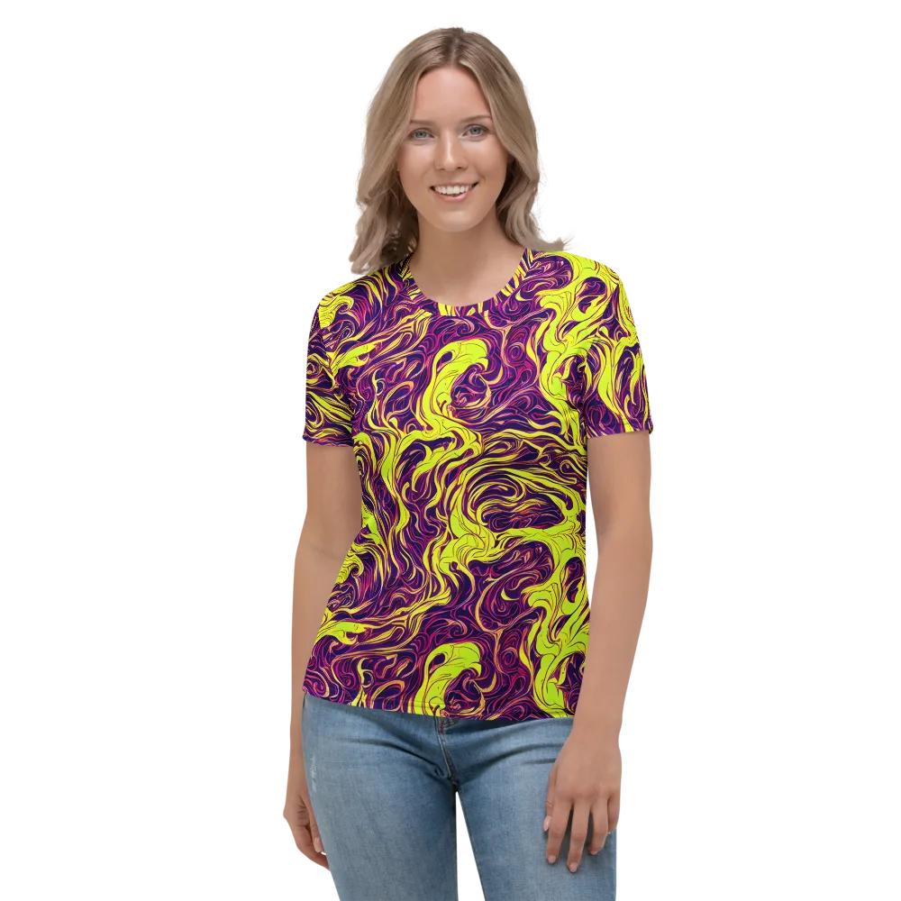 Fluoro Labyrinth on Women's Crew Neck T-Shirt — Front