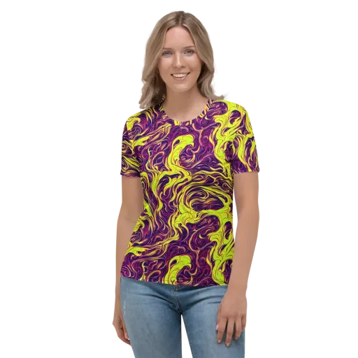 Fluoro Labyrinth on a Women's Crew Neck T-Shirt