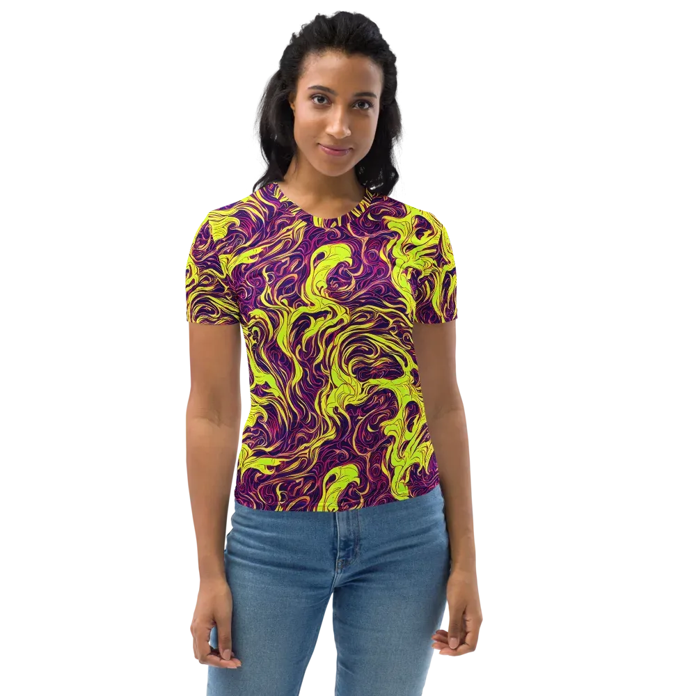 Fluoro Labyrinth on Women's Crew Neck T-Shirt — Front