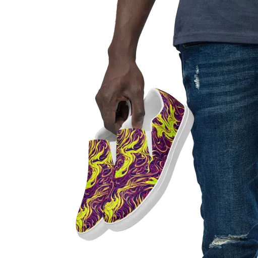 Fluoro Labyrinth on a Men's Slip-On Canvas Shoes