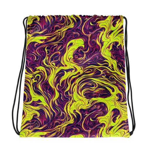 Fluoro Labyrinth on a Drawstring Bag