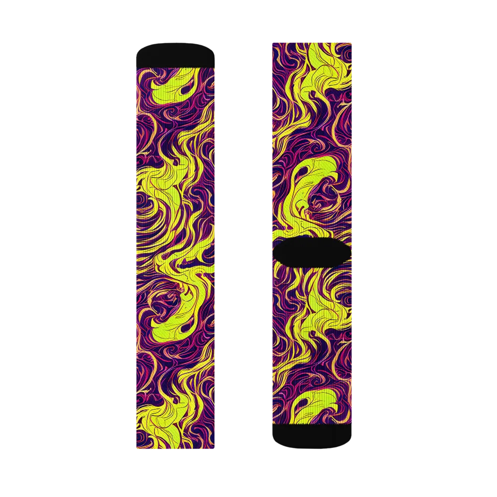 Fluoro Labyrinth on Socks — Left Sock