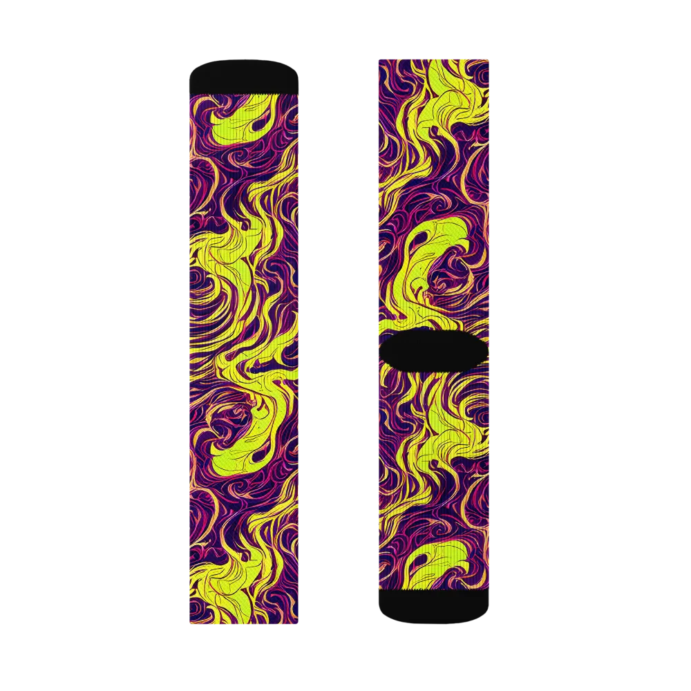 Fluoro Labyrinth on Socks — Right Sock