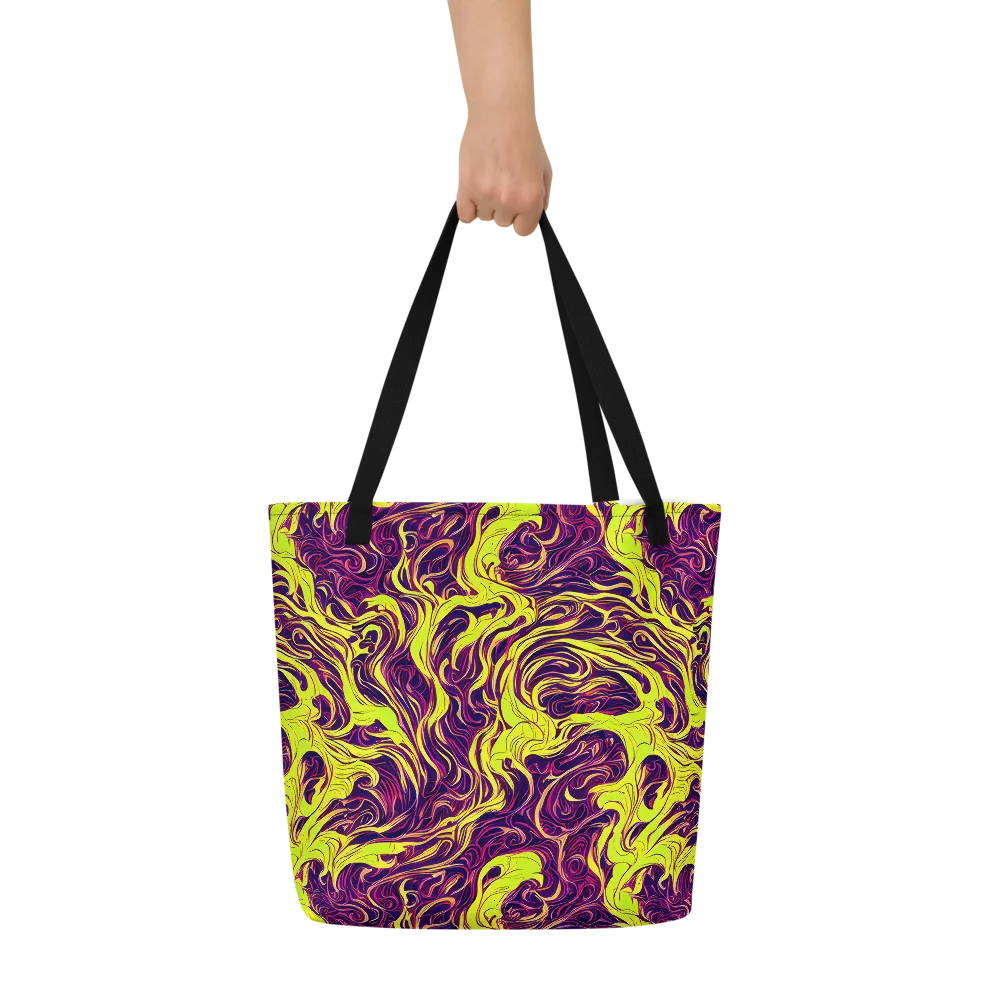 Fluoro Labyrinth on Large Tote Bag W/ Pocket — Front