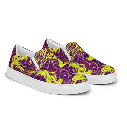 Fluoro Labyrinth on a Women's Slip-On Canvas Shoes