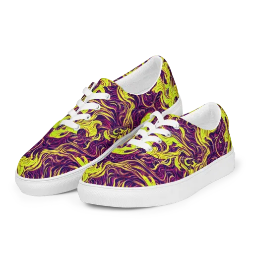 Fluoro Labyrinth on a Men's Lace-Up Canvas Shoes