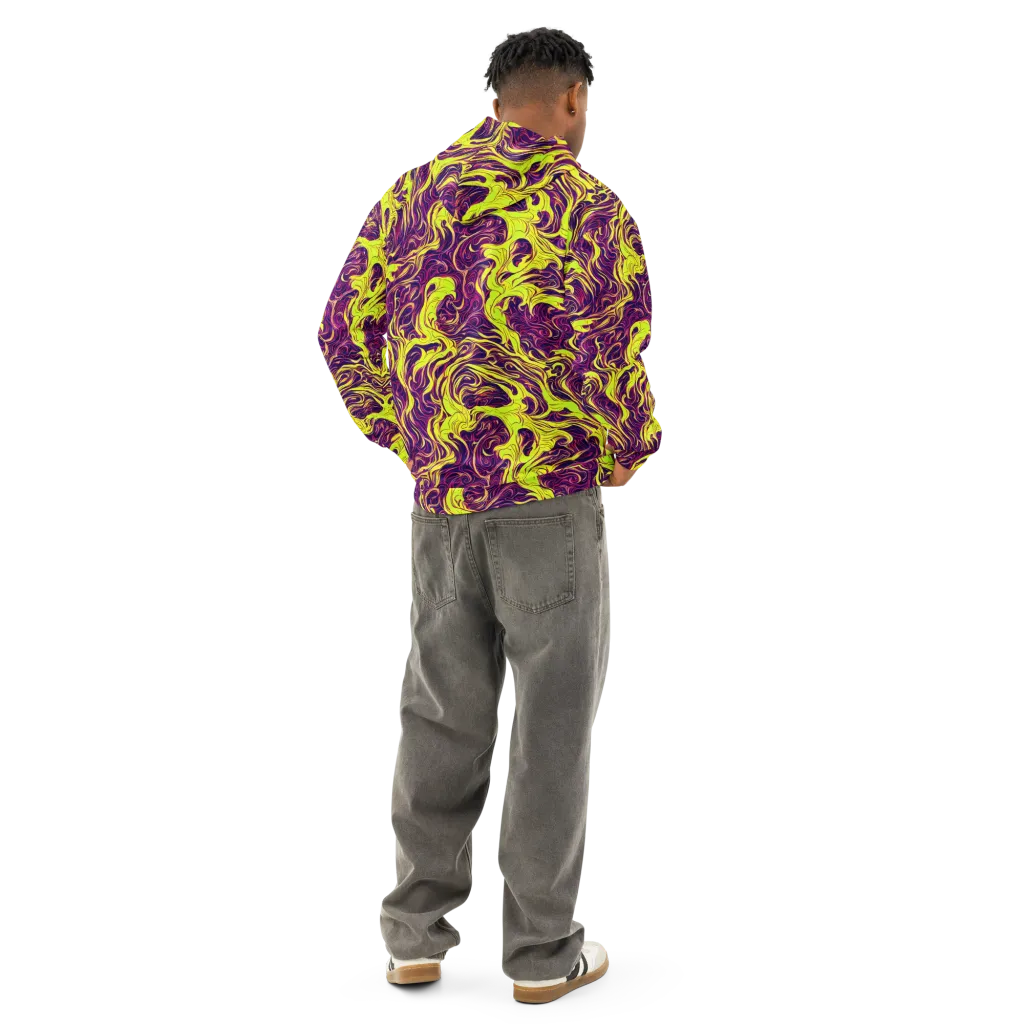 Fluoro Labyrinth on Cotton Hoodie — Back