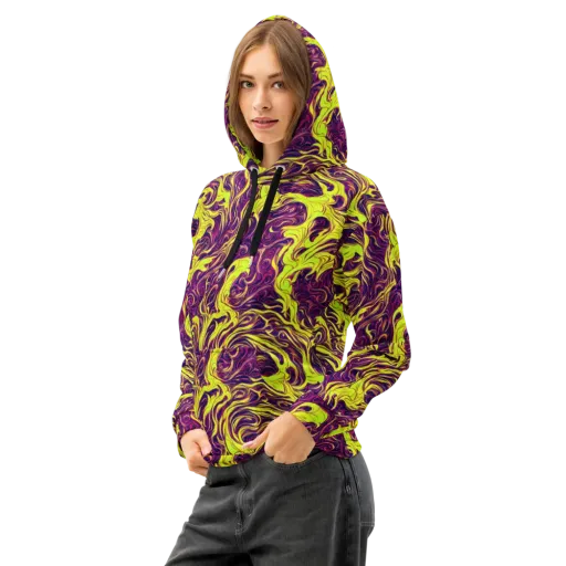 Fluoro Labyrinth on a Cotton Hoodie